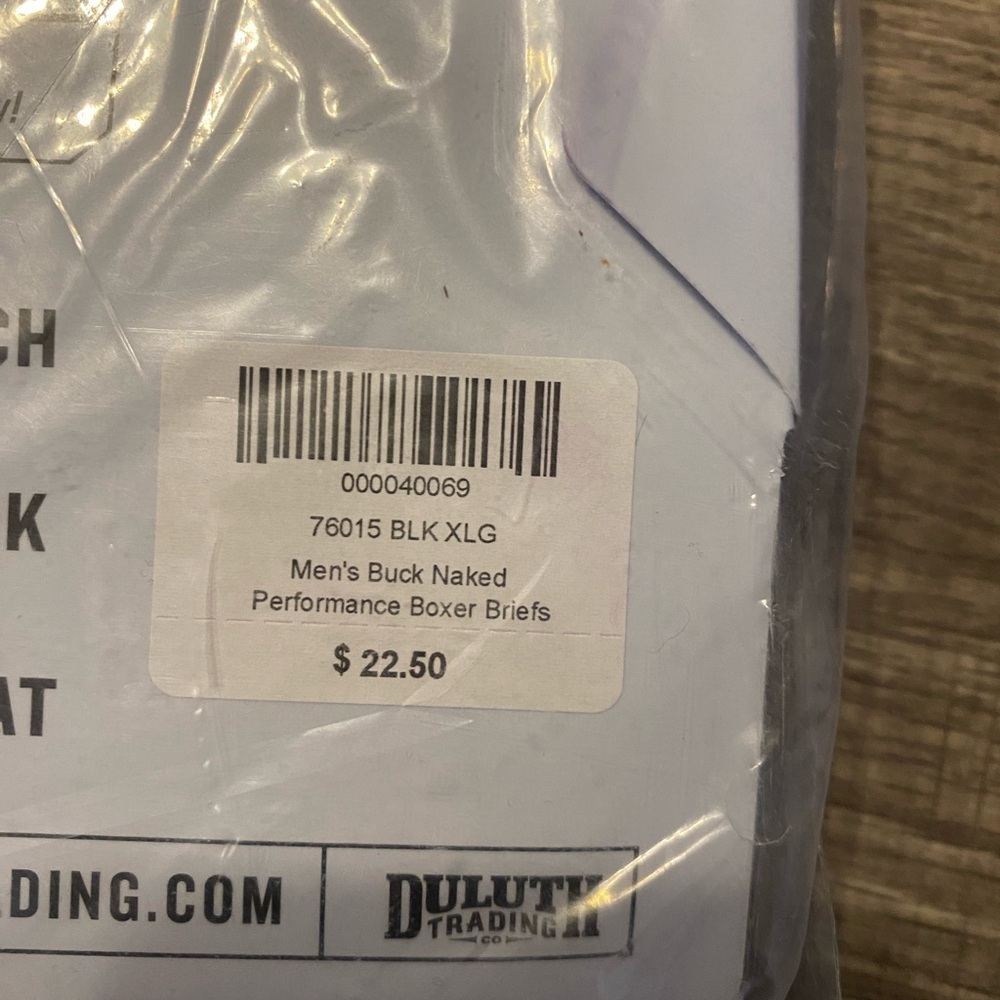 Duluth Trading Company - NEW - Men's Buck Naked Boxer Briefs. Black.
Item 76015 - Picture 4 of 4